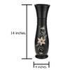 AeraVida Elegant Graceful Hand Carved Jasmine Flower Black 14-inch Beauty and Sweet Mango Tree Wood Vase | Wooden Flower Vase | Wood Vases for Flowers view 3