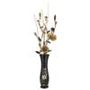 AeraVida Elegant Graceful Hand Carved Jasmine Flower Black 14-inch Beauty and Sweet Mango Tree Wood Vase | Wooden Flower Vase | Wood Vases for Flowers view 4