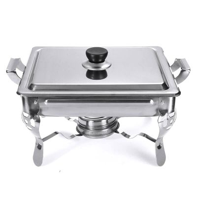 AIZYR 6L 4 Pack Stainless Steel Chafing Buffet Dishes Catering Chafer Warmer Set w/Water Pan, Food Pan for Kitchen Party Banquet Dining