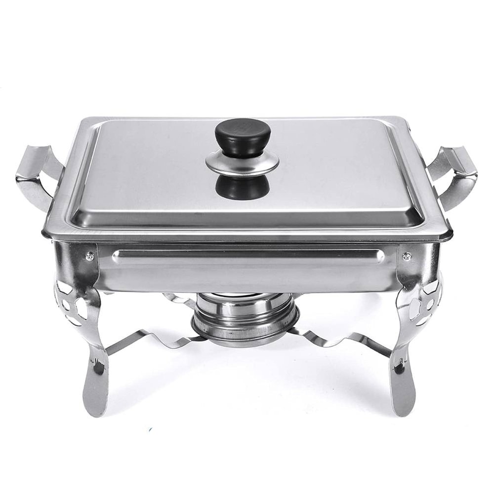AIZYR 6L 4 Pack Stainless Steel Chafing Buffet Dishes Catering Chafer Warmer Set w/Water Pan, Food Pan for Kitchen Party Banquet Dining