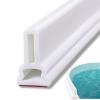 AWERQ Collapsible Shower Barrier and Retention System, Bathroom Bottom Seal Strip, Silicone Water Retaining Dam Strip, Splash Guard for Kitchen Bathroom Sink, Dry and Wet Separation Water Barrier view 1