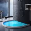 AWERQ Collapsible Shower Barrier and Retention System, Bathroom Bottom Seal Strip, Silicone Water Retaining Dam Strip, Splash Guard for Kitchen Bathroom Sink, Dry and Wet Separation Water Barrier view 2