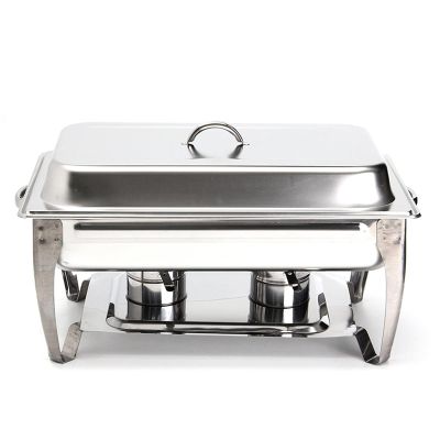 AIZYR Stainless Steel 8QT Chafing Dish Buffet Set with Water Pan Food Pan, Fuel Holder and Lid for Buffet Weddings Parties