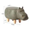KDFJ Animal Footstools, Cute Hippopotamus Ottomans, Storage Stool, Pouffe Stool Solid Wood Stool Storage Shoe Bench-Storage Golden view 3