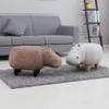 KDFJ Animal Footstools, Cute Hippopotamus Ottomans, Storage Stool, Pouffe Stool Solid Wood Stool Storage Shoe Bench-Storage Golden view 4