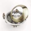 MNSSRN Retro Copper Hot Pot, Round 3L Visual Insulation Food Heater with Burner Stove Stand Self-Service Stove,B view 3