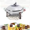 MNSSRN Buffet Stove, Round Chafer Plate Set with Burning Frame, Catering Party Activities, Buffet Heater Set with Food Plate view 3