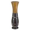 AeraVida Versatile Nature Inspired Grass and Flowers Handcarved Wooden Table Vase in Black and Brown Stain for Unique Tropical Home Dcor | Black Wooden Vase | Vases Home Decor view 2