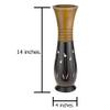 AeraVida Versatile Nature Inspired Grass and Flowers Handcarved Wooden Table Vase in Black and Brown Stain for Unique Tropical Home Dcor | Black Wooden Vase | Vases Home Decor view 4