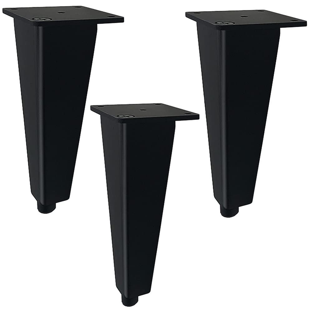 4Pcs Black Metal Furniture Sofa Legs, Table Legs,Brushed Nickel Finish, Sofa Table Bed Legs for Sofa, Couch, Armchair, Recliner, Coffee Table & Dresser