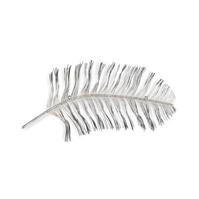 37.25" Silver and Black Contemporary Peacock Feather Wall Decoration