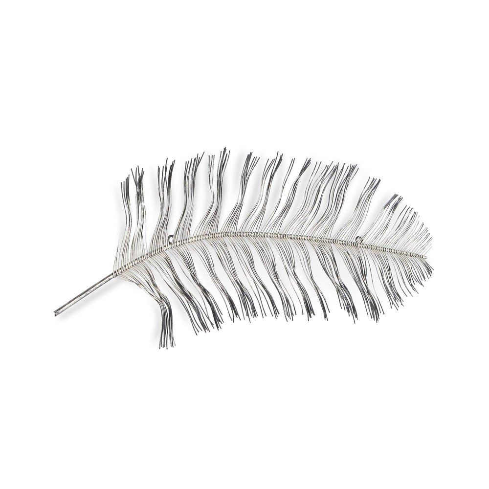 37.25" Silver and Black Contemporary Peacock Feather Wall Decoration