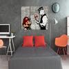 artgeist Textured Canvas Wall Art Banksy Super Mario Mushroom Cop 53x35 in - 3pcs Painting Canvas Prints Picture Artwork Image Framed Contemporary Wall Street Art Graffiti Urban Concrete i-C-0097-b-e view 2
