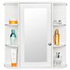 Bathroom Medicine Cabinet with Mirror, Wall Mounted Bathroom Storage Cabinet with Mirror Door &Open Shelves, Bathroom Mirror Wall Cabinet with Adjustable Shelf,Mirror Cabinet for Bathroom Living Room view 4