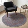 Rugs.com - Sisu Rug 3 Ft Round Rust Blue Washable Rug Vintage Tribal Design for Kitchens and Entryways view 3