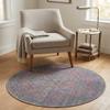 Rugs.com - Sisu Rug 3 Ft Round Rust Blue Washable Rug Vintage Tribal Design for Kitchens and Entryways view 4