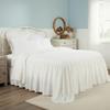 Piper Classics Elizabeth Ruffled Bedspread, Twin Size, Skirted on 3 Sides, Antique Soft White, Lightweight, Farmhouse Style Bedding view 3