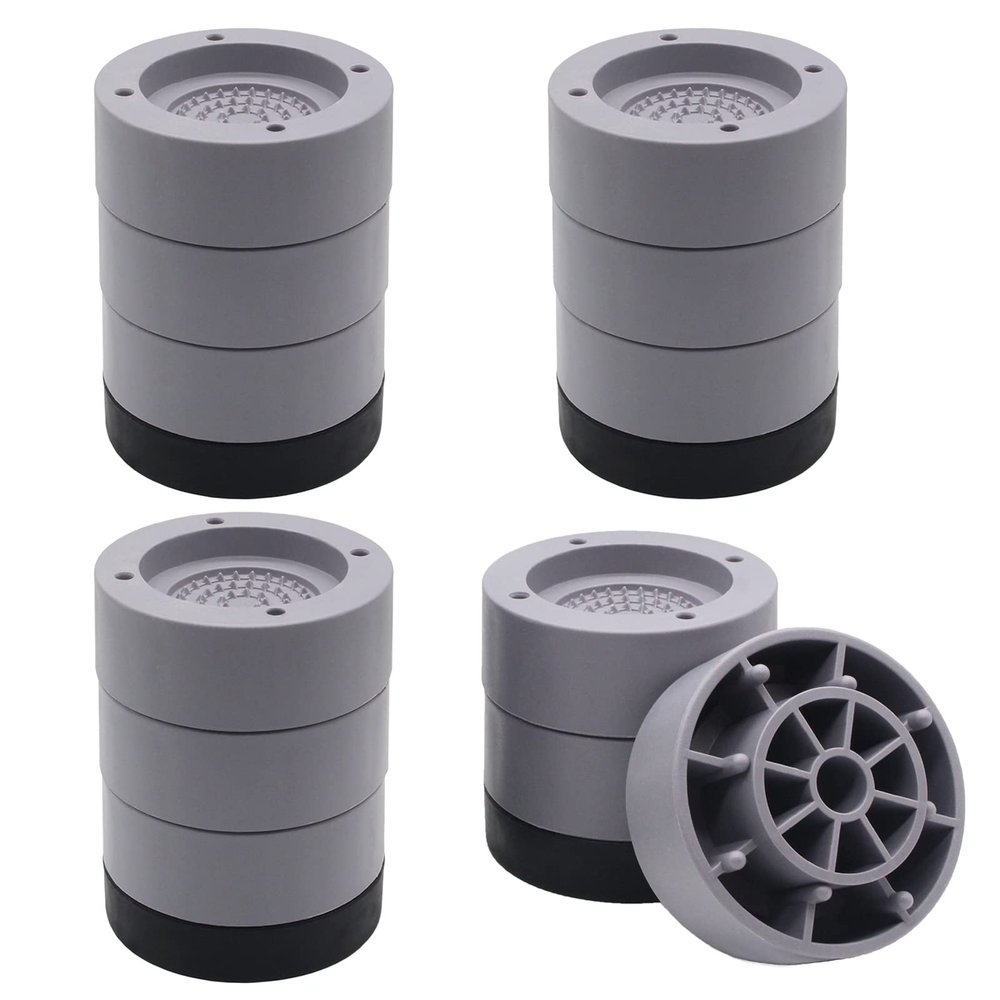 HANIHUA Round Furniture Risers (Set of 4) Heavy Duty Bed Risers Lifts Height 1", 2", 3 inch, Adjustable Bed Lifts Risers for Bed Frame, Furniture, Sofa, Chair Risers Supports Up to 1,300 lbs