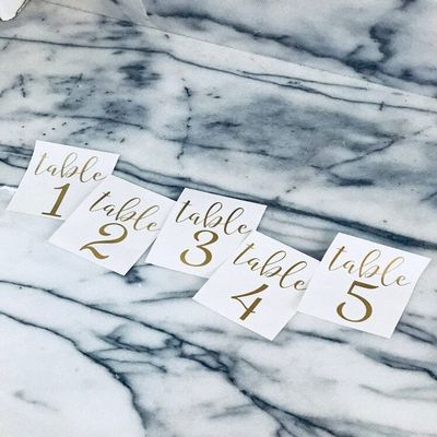 Wedding Table Numbers, Table Number Decals for Wedding Centerpiece, Vinyl Numbers, DIY Table Number, Calligraphy Wedding Table Numbers (5 inches, Tables 1-28, Navy)