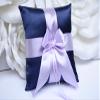 Flower Girl Basket and Ring Bearer Pillow Set Navy Violet Wedding Basket, Lavender Basket, Navy Ring Pillow Blush, Flower Girl Gift (1 Pillow + 1 Basket) view 1