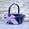 Flower Girl Basket and Ring Bearer Pillow Set Navy Violet Wedding Basket, Lavender Basket, Navy Ring Pillow Blush, Flower Girl Gift (1 Pillow + 1 Basket) view 2