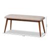BOWERY HILL Upholstered Wood Bench in Light Gray and Medium Oak view 3