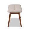 BOWERY HILL Upholstered Wood Bench in Light Gray and Medium Oak view 4