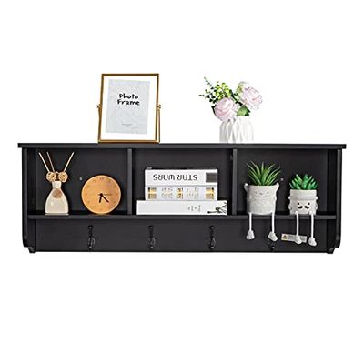 98 x 20 x 35.5)cm (L x W x H) Wall Mounted Entry Hall Shelf Wall Shelf with Hooks, Entryway Shelf, Rustic Home Decor, Wall Decor