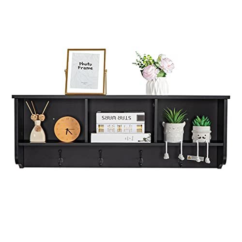 98 x 20 x 35.5)cm (L x W x H) Wall Mounted Entry Hall Shelf Wall Shelf with Hooks, Entryway Shelf, Rustic Home Decor, Wall Decor