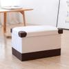 DANADESK Foldable Rectangular Storage Ottoman Footstool, Leather Shoes Bench Storage Bench Chest with Memory Foam seat Footrest Stool -White M view 2