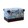 DANADESK Foldable Rectangular Storage Ottoman Footstool, Leather Shoes Bench Storage Bench Chest with Memory Foam seat Footrest Stool -Blue S view 1