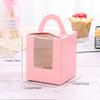 SEIWEI 10Pcs Individual Cake Boxes Containers,Large Cupcake Boxes with Windows and Handle, Insert view 2