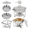 Stainless Steel Chafing Dish Buffet Set, 5 Quart Round Buffet Warmer Chafer Set with Fuel Holder for Buffet Weddings Parties Banquets Catering Events,1 view 3