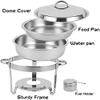 Stainless Steel Chafing Dish Buffet Set, 5 Quart Round Buffet Warmer Chafer Set with Fuel Holder for Buffet Weddings Parties Banquets Catering Events,1 view 4