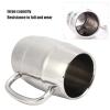 070 Stainless Steel Beer Mug, DoubleWalled Large 550ML Whiskey Barrel, Milk Cup for Hot Cold Drinks, Great Holiday Friends view 3