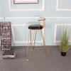 Barstools Bar Stools Industrial Breakfast Counter Pub Kitchen Chairs with Golden Metal Legs and Comfortable Cushion, Seat Height 25.6"/29.5" view 4