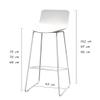 Bar Stools Barstools with Backrest and PP Cushion, Golden Metal Frame for Breakfast Bar/Counter/Kitchen Home Furniture, Seat Height 65cm/ 70cm /75cm view 3