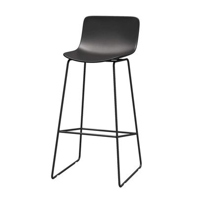 Round Bar Stool PP Cushion with Footrest Height 65cm/70cm/75cm, Pub Chair Home Kitchen Bar Stools with Backrest Stool (Black,White)