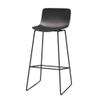 Round Bar Stool PP Cushion with Footrest Height 65cm/70cm/75cm, Pub Chair Home Kitchen Bar Stools with Backrest Stool (Black,White) view 1