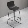 Round Bar Stool PP Cushion with Footrest Height 65cm/70cm/75cm, Pub Chair Home Kitchen Bar Stools with Backrest Stool (Black,White) view 2