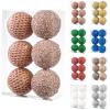 6pcs 3.94" Christmas Ball Ornaments Glitter Shatterproof Christmas Tree Ornaments Sequin Xmas Hanging Balls Decorations for Wedding Party Holiday(Rose Gold, 6pc-10cm) view 1