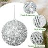 3.15" Christmas Ball Ornaments Glitter Shatterproof Christmas Tree Ornaments Sequin Xmas Hanging Balls Decorations for Wedding Party Holiday(Silver, 12pc-8cm) view 3