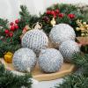 3.15" Christmas Ball Ornaments Glitter Shatterproof Christmas Tree Ornaments Sequin Xmas Hanging Balls Decorations for Wedding Party Holiday(Silver, 12pc-8cm) view 4