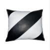 Aaron Craft Lambskin Leather Cushion Pillow Cover. (White & Black, 18x18(2)) view 1