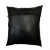 Aaron Craft Lambskin Leather Cushion Pillow Cover. (Black & Red, 20x20(2)) view 2