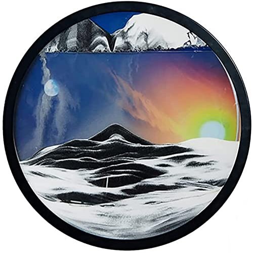 XIW Flowing Sand Painting 3D Natural Landscape Flowing Sand Picture Moving Grit Hourglass Art Moving Sand Picture for Valentine's Day
