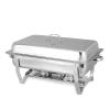 AIZYR 4 Packs Stainless Steel Chafing Dishes - 9.5L Rectangular Catering Chafer Set with Food Pans, Foldable Frame for Buffet Weddings Parties,A view 1