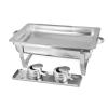 AIZYR 4 Packs Stainless Steel Chafing Dishes - 9.5L Rectangular Catering Chafer Set with Food Pans, Foldable Frame for Buffet Weddings Parties,A view 2