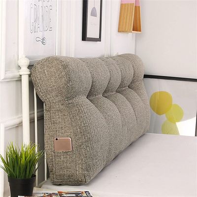 Double Bed Triangular Reading Pillow, Soft Curve Wedge Support Pillow Tatami Mat Headboard Cushion Removable Washing Cover Lumbar Pad Sofa,Coffee,24"/60cm