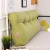 Double Bed Triangular Reading Pillow, Soft Curve Wedge Support Pillow Tatami Mat Headboard Cushion Removable Washing Cover Lumbar Pad Sofa,Green,24"/60cm view 1